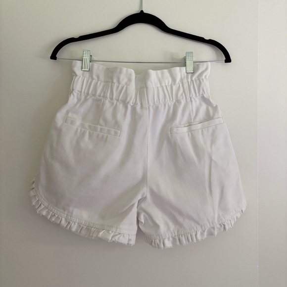 Sea New York Doris Paperbag White Denim Ruffle Shorts Size 0 - Picture 5 of 6